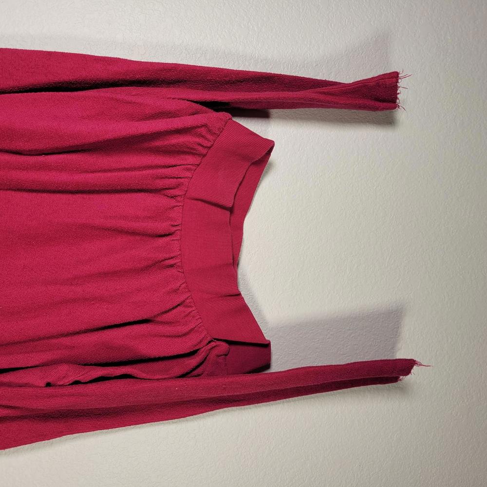 Free People Raspberry Long Sleeve Puff Shoulder Textured Shirt Women Size M - Picture 8 of 10